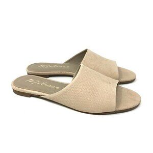 Matisse Lira Mules Flat Sandals Beige Leather 6.5